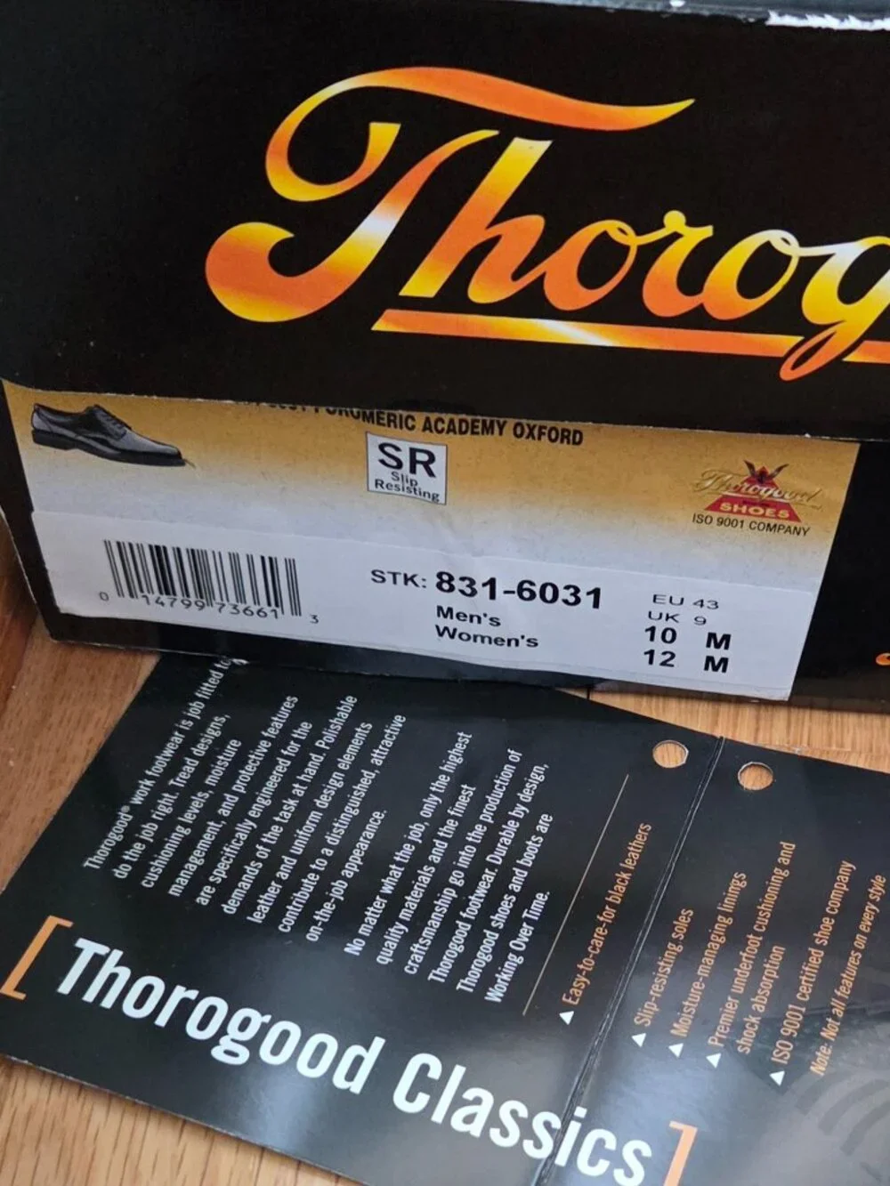 Unisex THOROGOOD Classic High Shine Oxford Uniform Shoe size 10M men / 12M women